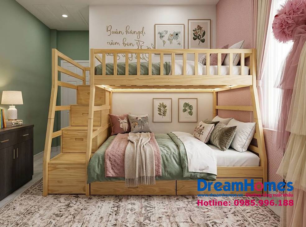 Ảnh giường tầng GT 192 kích thước 1m4-1m2 - Màu tự nhiên Ảnh giường tầng GT 192 kích thước 1m4-1m2 - Màu tự nhiên